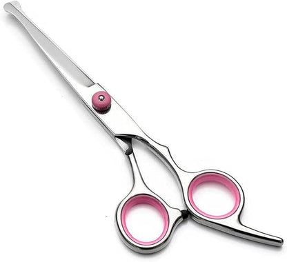 Dog Grooming Scissors,Pet Hair Scissors with Safety Round Tips Heavy Duty Titanium Stainless Steel Professional Dogs Cats Pets Grooming Shears (Round head straight scissors)
