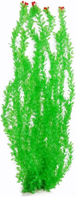 Norgail Large Freshwater Aquarium Plants Artificial Plastic Fish Tank Plants Decoration Ornaments Safe for All Fish 25.5 Inches Tall (Green -2)