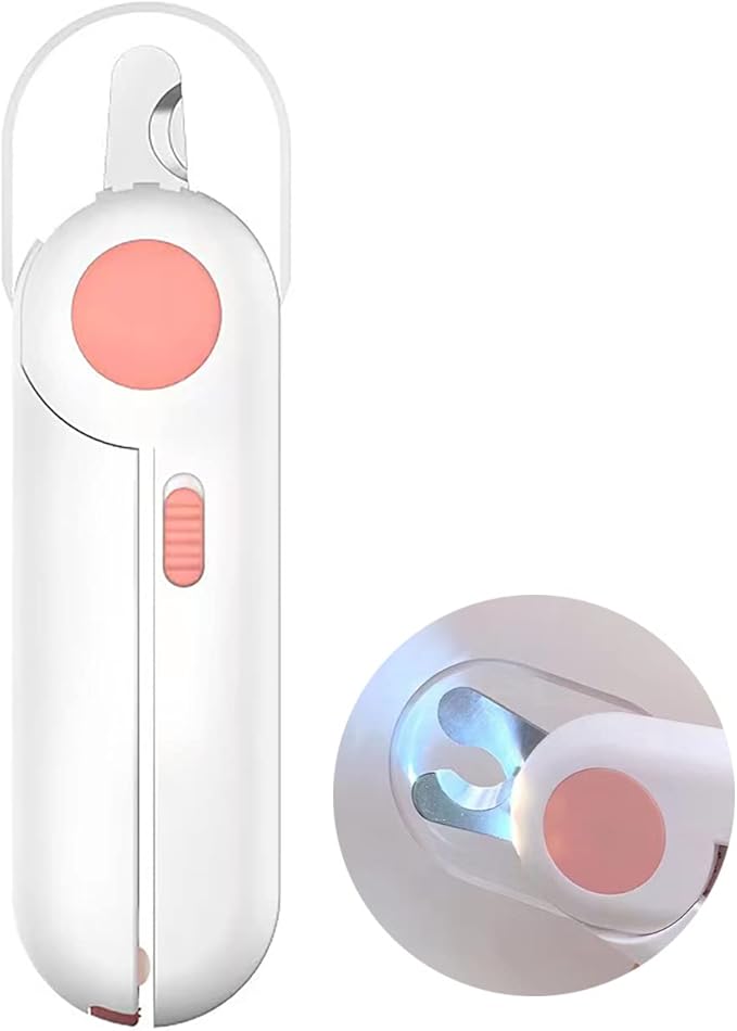 Dogs Nail Clipper Trimmer with LED light Grooming Tools for Pets 1#pink