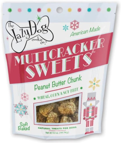 The Lazy Dog Cookie Co. - MuttCracker Sweets Soft Baked Dog Treats, Wheat, Corn & Soy Free, Limited Edition - Peanut Butter Flavored for Your Best Friend - 5 oz (MC)