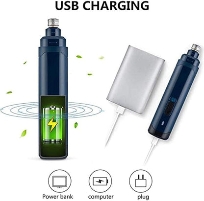 Dog Nail Grinder Upgraded - Professional 2-Speed Electric Rechargeable Pet Nail Trimmer Painless Paws Grooming & Smoothing for Small Medium Large Dogs & Cats