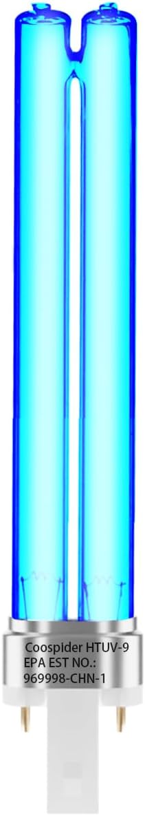 4 Pack 9 WATT UVC PL-S9/TUV G23 Base Replacement UV Light Bulb for Outdoor Pond Clarifier Compatible with JUP-01 UVE9 CF400 CF500 UVCP-9 UV Light for Aquarium