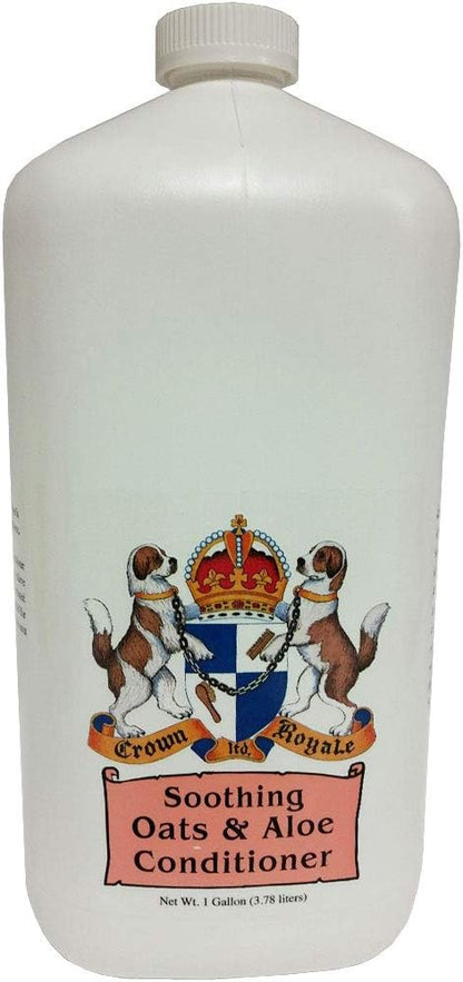 Crown Royale Soothing Oats and Aloe Pet Conditioner Concentrate, for Sensitive Skin Issues, Soothe and Heal Dry Skin, Helps Dematting, Made in USA, 1 gal