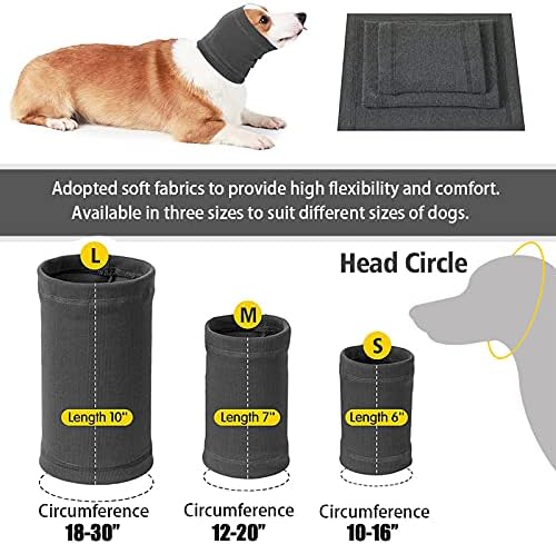 Quiet Ears for Dogs with Dual sides Dog Brush and Dog Comb, Dogs No Flap Ear Wraps for Anxiety Relief, Calming, with Professinal Grooming Brush