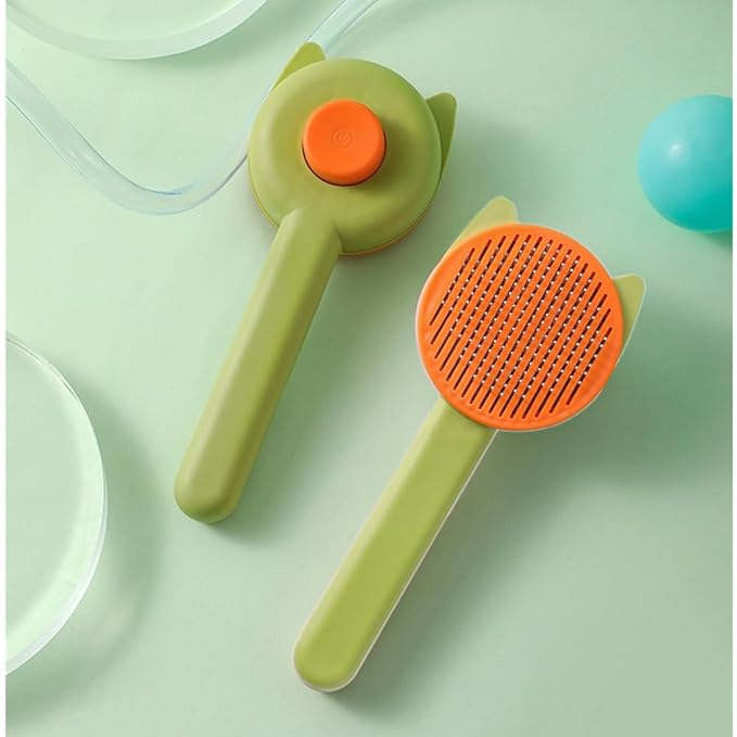 1 PCS Cat Brush Professional Cat Grooming Brush Cat Comb Dog Brush Dog Grooming Brush Pet Brush Tool with Cleaning Button for Cat Dog