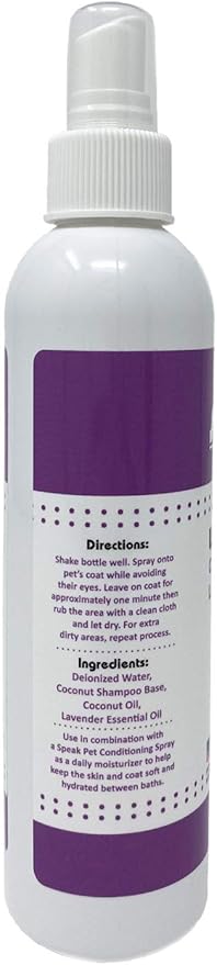 Natural Waterless Bath Spray, for Dogs, Calming Lavender, 8oz