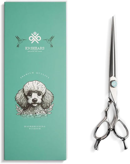 7" Dog Grooming Scissors  Sawtooth Blade, VG10 Stainless Steel for Sharpness, Durability, and Edge Retention, Perfect for Grooming Maltese, Yorkie, Schnauzer