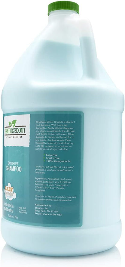 Green Groom Dandruff Dog Shampoo, 1 Gallon - All Natural Ingredients, Eliminates Dandruff and Reduces Flaking, Moisturizes The Skin and Coat, Provides Dry Skin Relief