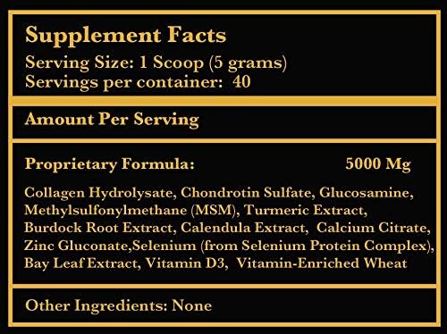 Joint Supplement for Dogs & Cats - Chondroitin Sulfate, Turmeric, MSM, Glucosamine & Calcium for Healthy Bones & Optimal Skeletal Function - Optimal Joint Care to Help w/Arthritis- 200g