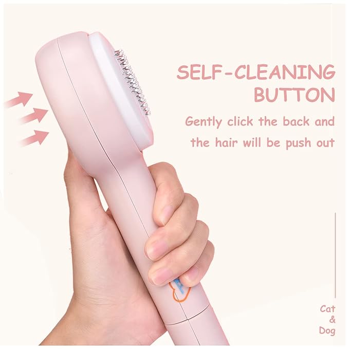 Dog Brush, Self Cleaning Slicker Brushes for Dogs Cats, Cat Grooming Brush, Shedding Tools for Massage, Removes Loose Undercoat Mats Tangled for Short Long Hair Puppy Kitten