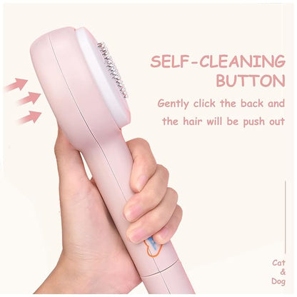 Dog Brush, Self Cleaning Slicker Brushes for Dogs Cats, Cat Grooming Brush, Shedding Tools for Massage, Removes Loose Undercoat Mats Tangled for Short Long Hair Puppy Kitten