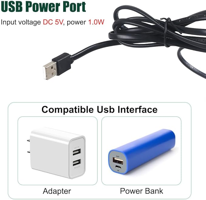 MiOYOOW Submersible Lights, USB Waterproof Aquarium Light with Fixed Suction Cups for Aquarium Decoration