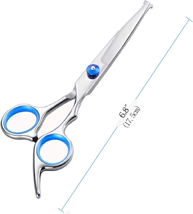 Dog Grooming Scissors,Pet Hair Scissors with Safety Round Tips Heavy Duty Titanium Stainless Steel Professional Dogs Cats Pets Grooming Shears