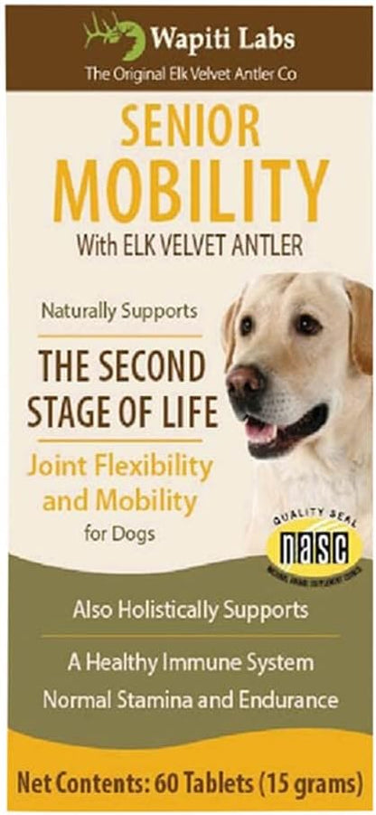 60 Count Senior Dog Mobility with Elk Velvet Antler Tablets