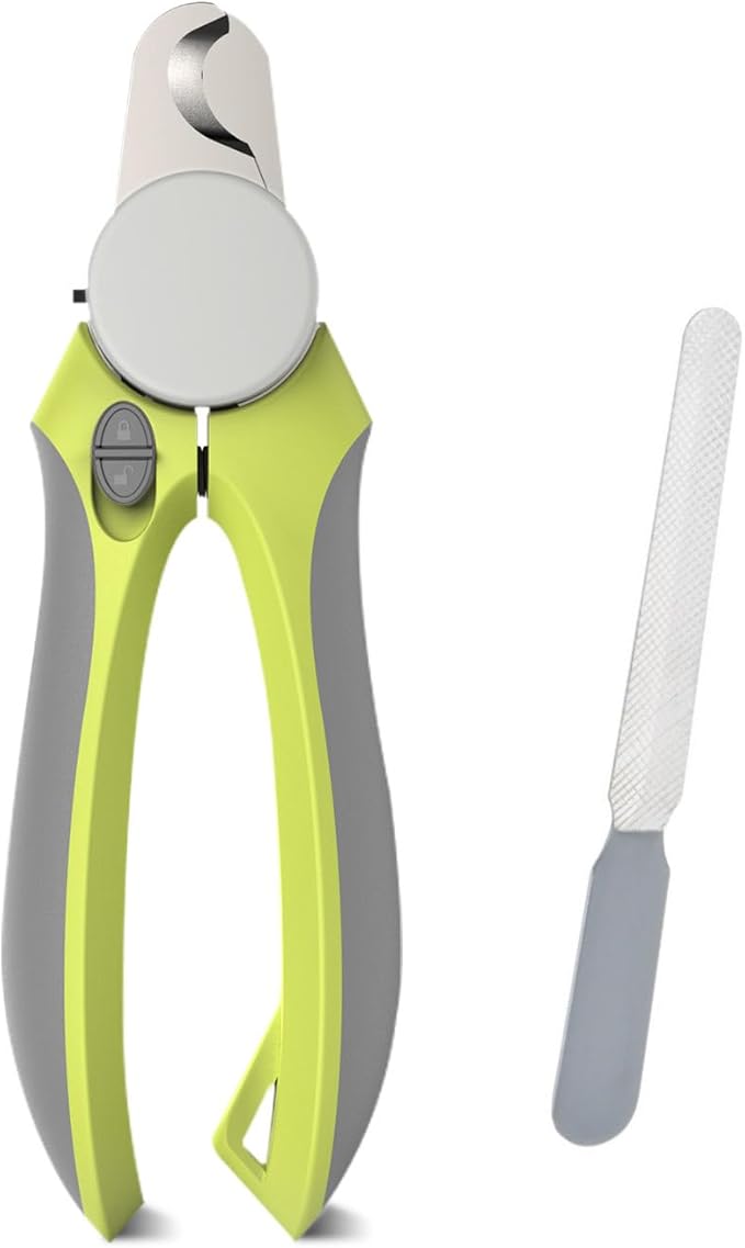 Cat Nail Clippers, EliaValth LED Dog Nail Clippers, Dog Nail Trimmers, Nail Grinder and Toenail Clippers for Thick Nails, Grooming Tool with Ergonomic Handle, Suitable for Small and Large Pets Yellow
