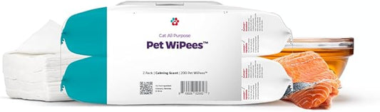 Pet Parents® Pet WiPees Cat All Purpose Cat Wipes, Pet Wipes, All Purpose Wipes for Cats & Cat Bath Wipes, Cat Cleaning Wipes (100 Count (Pack of 2), Calming)