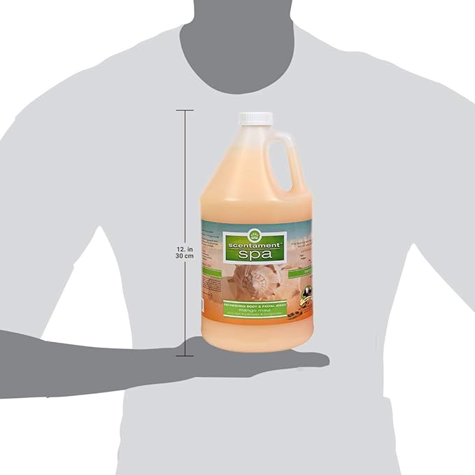 Best Shot Scentament Spa for Pets, Seasonal Facial Spa and Body Wash, Mango Maui, Tearless Shampoo, Hypoallergenic Body Wash, Reduces Tear Stains, 1 Gallon