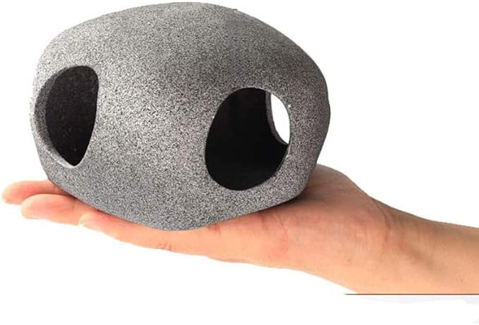 Norgail Stone Ceramic Aquarium Ornament - Cichlid Rock Cave Decor Bonsai Hide Spawning (1604)