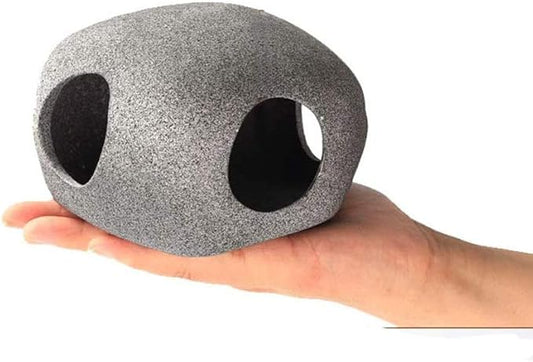 Norgail Stone Ceramic Aquarium Ornament - Cichlid Rock Cave Decor Bonsai Hide Spawning (1604)