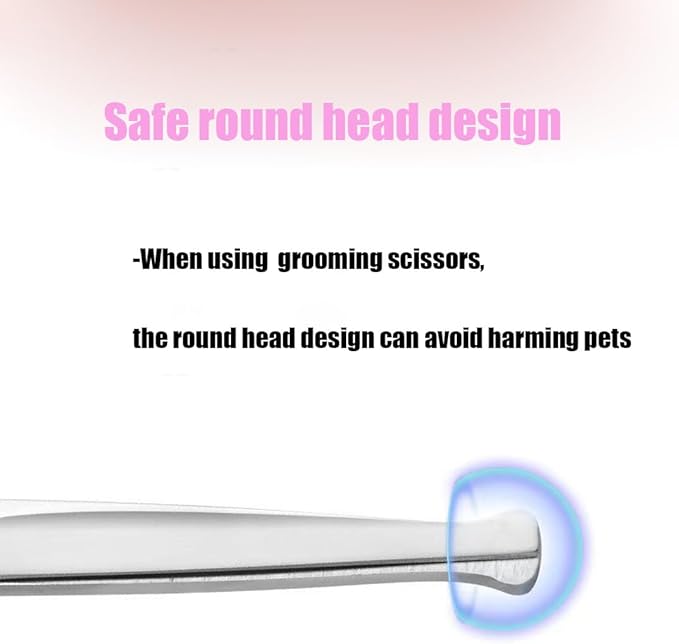 Dog Grooming Scissors,with Safety Round Tips Stainless Steel Pet Grooming Scissors for Dogs, Cats and Other Animals