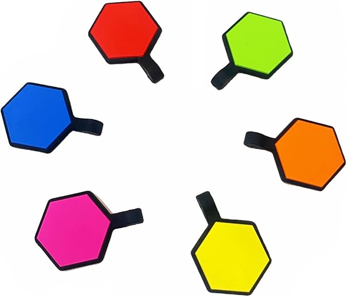 6 Pack Newest Hexagon Silent Pet Tags Modifiable Dog Tag,Multiple Emergency Contact,Lightweight, No Jinging, Collar Accessories,Cat ID Tag