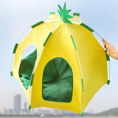 Cute Cat Teepee Cave, Cat Tent Foldable Indoor Outdoor with Thick Mat,Puppy Bed Tent,Bunny Pet Tent Teepee,Portable Dog House Teepee Tent, Cat Bed,Dog Bed Tent,Puppy Bunny,Pet Tent Teepee (V, XL)