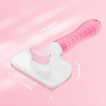 Dogs & Cats Brush for Shedding, Skin Friendly Pet Grooming Brush, Self Cleaning Slicker Brush for Long or Short Haired Cats and Dogs, Deshedding Dog Brush for Remove Loose Fur and Undercoat