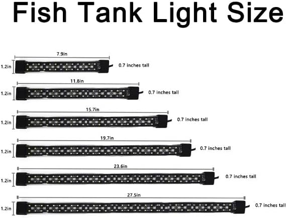 Submersible Aquarium Lights for Fish Tank,24/7 Cycle Fish Tank Light with Timer,Adjustable Brightness,8 Colors,Underwater Full Spectrum LED Aquarium Decor Plant Light,7.8'' for 10gallon Fish