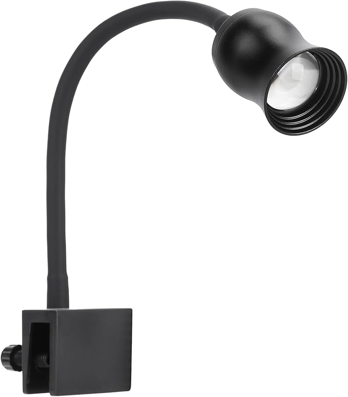 Aquarium Focus Light for Open Fish Tank Indoor LED Light Big Clip Lamp Adjustable Focus (White-Blue with Timer)