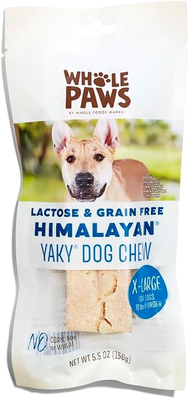 Whole Paws, Himalayan Yaky Dog Chew, Lactose & Grain Free, X-Large (For Dogs 70 lbs & Under), 5.5 Ounce