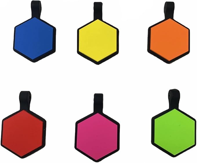 6 Pack Newest Hexagon Silent Pet Tags Modifiable Dog Tag,Multiple Emergency Contact,Lightweight, No Jinging, Collar Accessories,Cat ID Tag