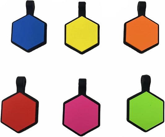 6 Pack Newest Hexagon Silent Pet Tags Modifiable Dog Tag,Multiple Emergency Contact,Lightweight, No Jinging, Collar Accessories,Cat ID Tag