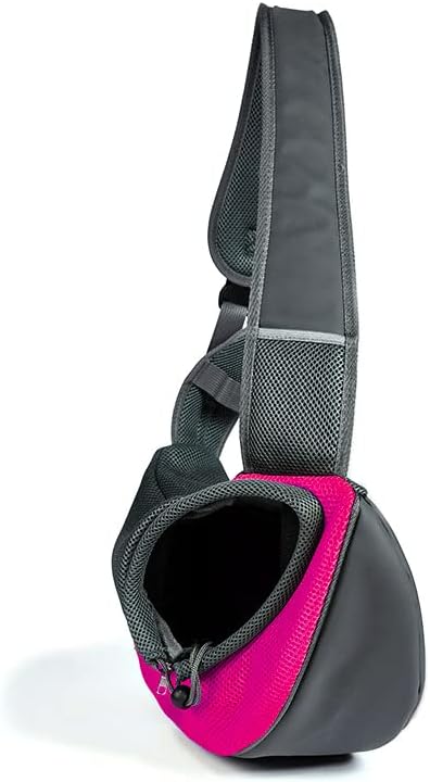 Kucehiup Dog Sling Carrier for Small Dogs Cat Carrier Breathable Mesh Bag(Fits Approximately 3 lbs to 6 lb Pets)(Rose Red)