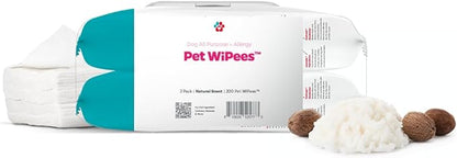 Pet Parents® Pet WiPees Dog All Purpose + Allergy Dog Wipes, Pet Wipes for Dogs, Puppy Wipes & Paw Wipes, Large Dog Wipes (100 Count (Pack of 2), Natural)