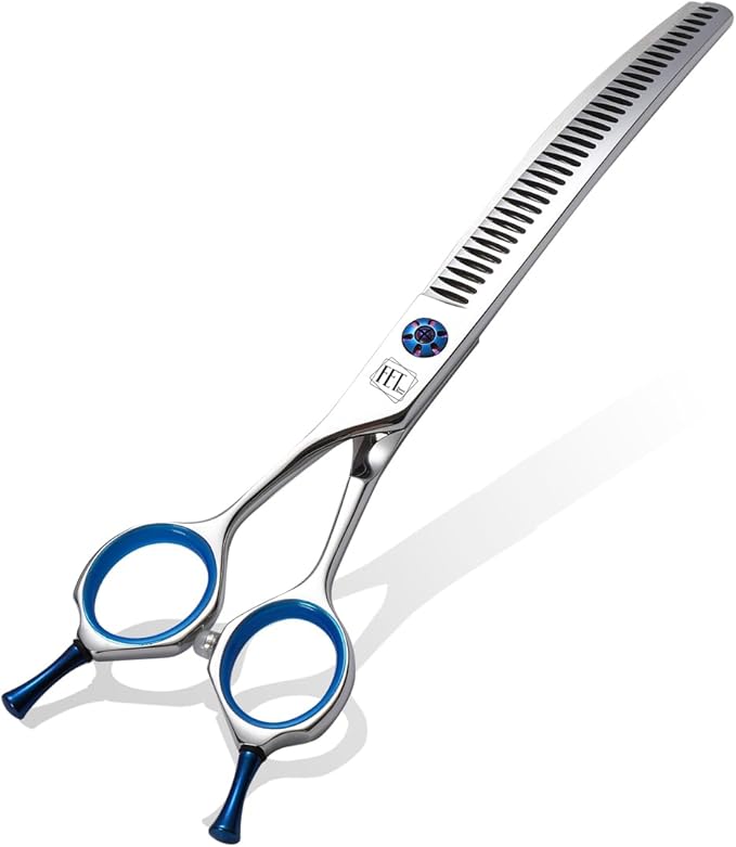 Dog Grooming Scissors: Left Handed 7 inch Professional Pet Shears Made Of Japanese 440C Advanced Stainless Steel for Dogs Cats and Other Pets
