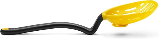 Dreamfarm Lestrain 2-in-1 Drip-Catching Sit-Up Slotted Cooking Spoon Scoop & Strainer - 11" Yellow