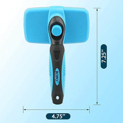 ROPO Self-cleaning Dog Cat Brush for Shedding Grooming, Pet Hair Brush Tool with Protective Ball Head for Dematting and Removing Loose Fur, Undercoat, Mats, Tangles, Knots, Suitable for all Pets