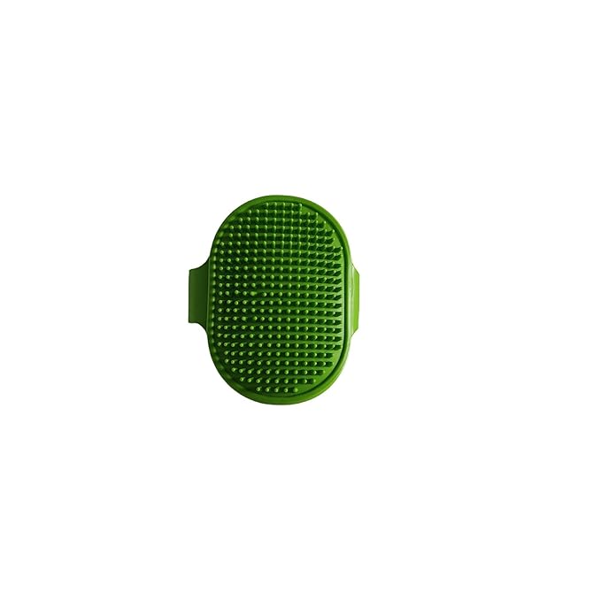 2Pcs Pet Brushes Dog Bath Brushes Cat Massage Bath Pet Cleaning Gloves with Adjustable Ring Handle,Green