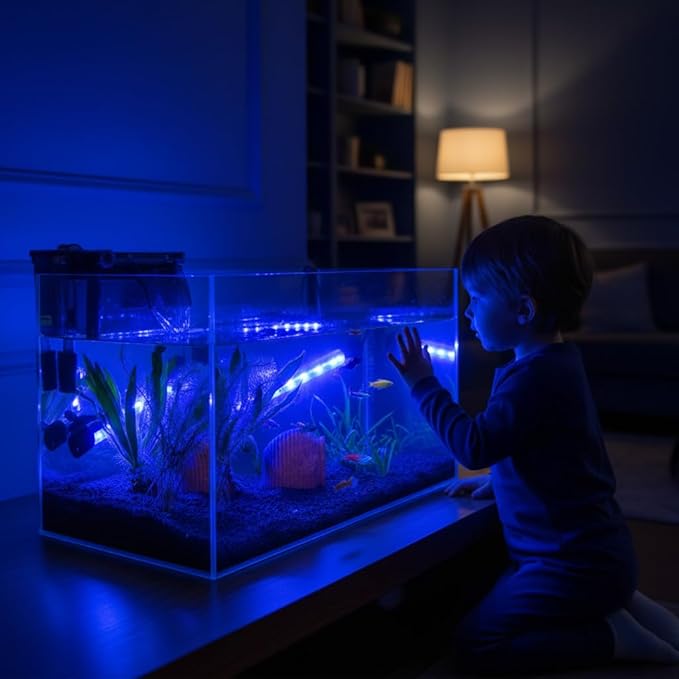 FEDOUR 18.9in Submersible Aquarium LED Light, 24/7 Aquarium Lights with Full Spectrum RGBW LEDs, IP68 Waterproof Fish Tank Light with Dimming, Timming and Color Adjustable