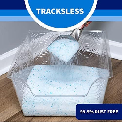 Litter Pearls Tracksless Unscented Non-Clumping Crystal Cat Litter with Odorbond, 10.5 lb,White, Clear and Blue Crystals,635426
