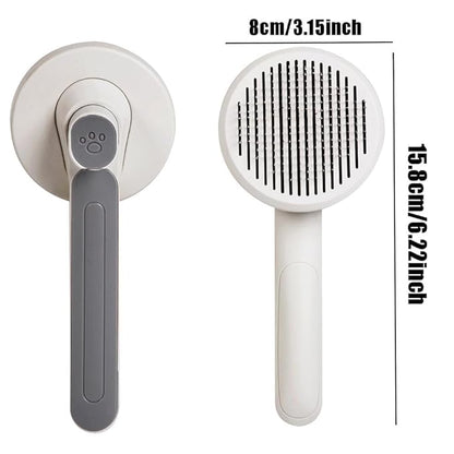 1 Pcs Cat Grooming Brush, Cat Brush Cats Grooming Dematting Comb Self Cleaning Slicker Brushes for Dogs Cats Pet for Shedding Remove Undercoat Mats Hair Pet Massage-Self Cleaning Slicker Brush, Gray
