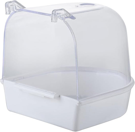 IBWell Clear Bird Bath for Small Birds Parakeet Cage Accessories - Suitable for Cockatiels and Parakeets