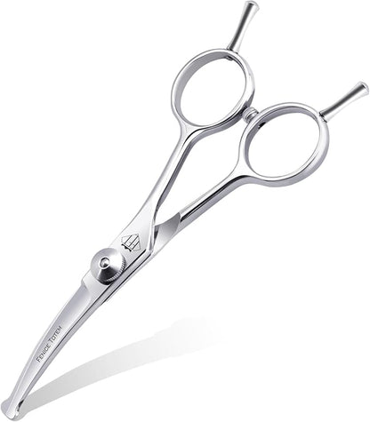 Dog Grooming Scissors: 4.75" Pet Curved Shears Made Of Advanced Stainless Steel Alloy for Trimming Dogs Cats and Other Pets Face and Paws