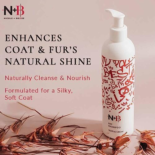 N+B Dog Shampoo | Shampoo for Dogs w/Coconut Oil, Organic Aloe Vera & Argan Oil | Grooms & Enhances Coat & Fur_ Natural Shine | Anti-Itch, Hypoallergenic, Eliminates Odor | 10oz