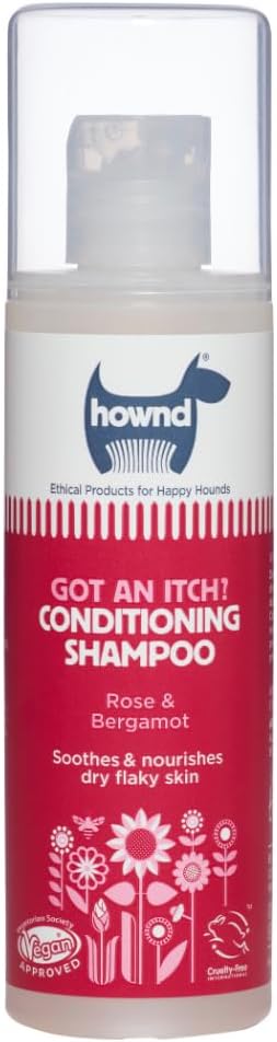 Hownd Got an Itch Soothing & Nourishing 2-in-1 Dog Shampoo and Conditioner for Dry, Flaky, Itchy Skin - Natural Hydrating Vegan Formula for Puppies & Dogs with Sensitive Skin, Rose & Bergamot