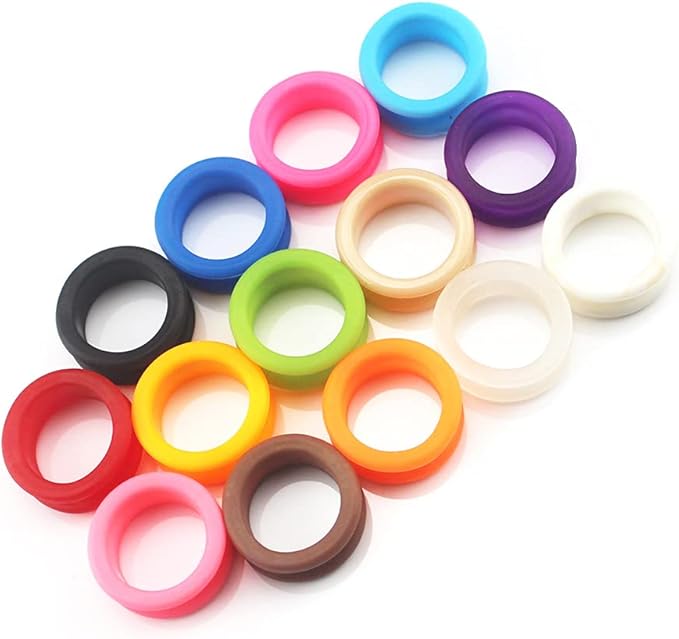 12 Pcs Barber Hairdressing Scissors Pet Scissors Finger Rings Grips Inserts Grooming Shear Thumb Insert for Pet Shears