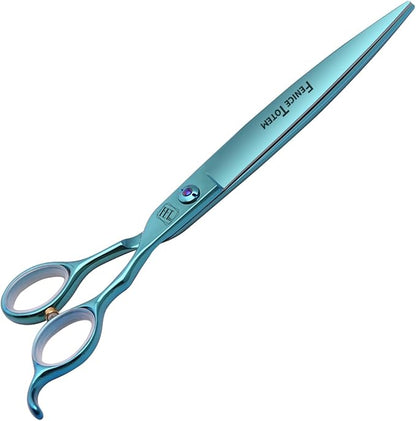 Dog Grooming Scissors: Blueish Green 7 inch Pet Straight Shears Made Of Japanese 440C Advanced Stainless Steel Professional Grooming Scissors for Dogs Cats and Other Pets