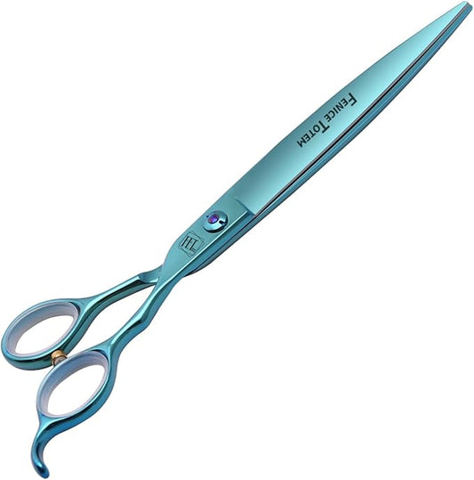Dog Grooming Scissors: Blueish Green 7 inch Pet Straight Shears Made Of Japanese 440C Advanced Stainless Steel Professional Grooming Scissors for Dogs Cats and Other Pets