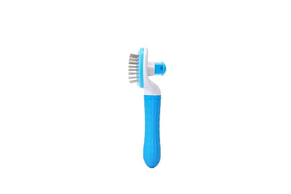 K-KINDEDGE Self Cleaning Slicker Brush,Dog Brush & Cat Brush with Massage Particles,Removes Loose hair & Tangles,Skin Friendly & Promote Circulation (Sky Blue)