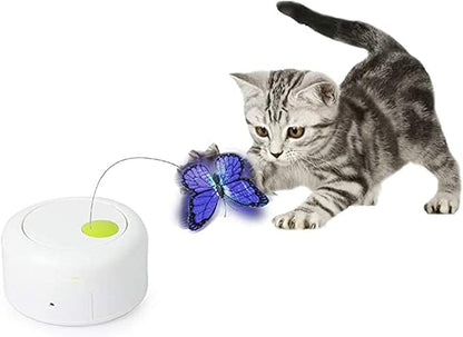 ALL FOR PAWS Interactives Cat Teaser Toy Flutter Bug Cat Wand Toy Fun Playing Toys Kitten Toys with Shiny Butterfly